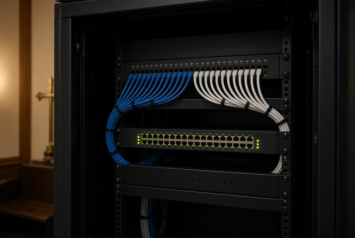 Structured cabling rack
